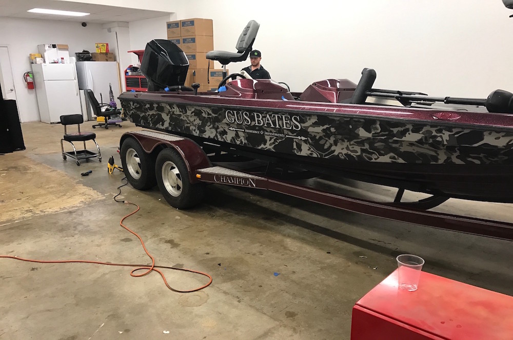 Camouflage Fishing Boat Wrap - Boat Wraps in Fort Worth ...