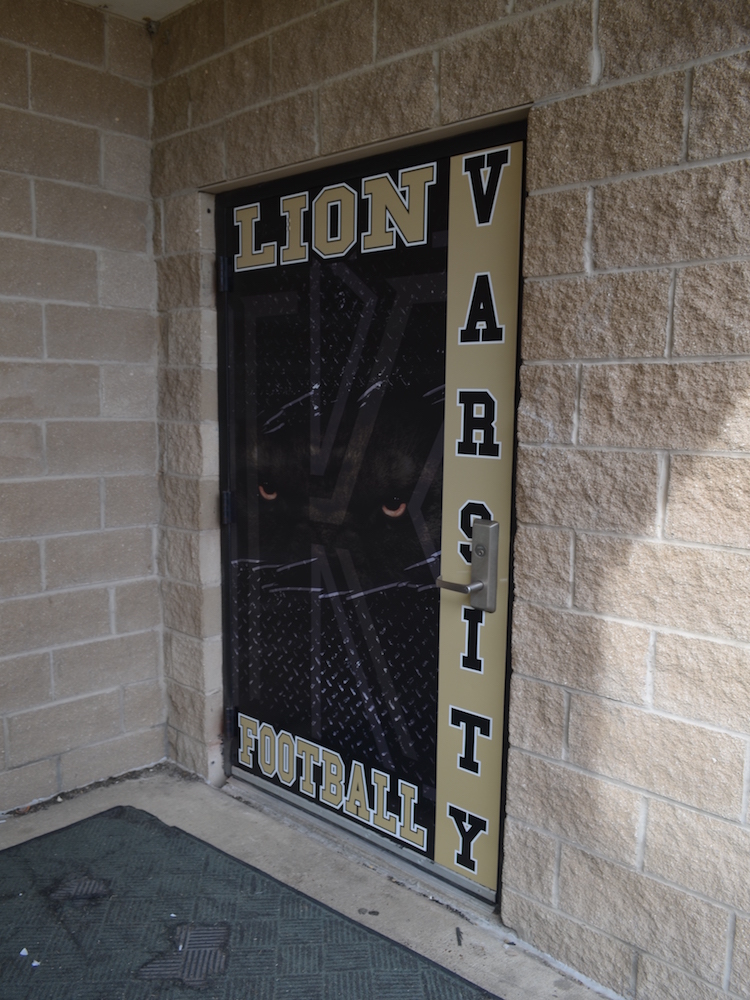 school door wraps Kaufman Lions