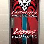 custom door wrap Castleberry High School